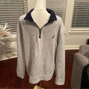 Nautica Men's Gray Quarter-Zip Sweater